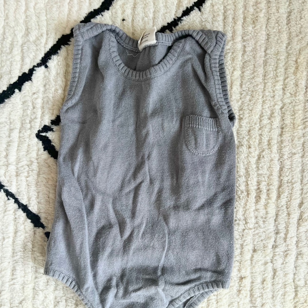 Viverano, Organic Knit Onesie, Grey, 12-18m